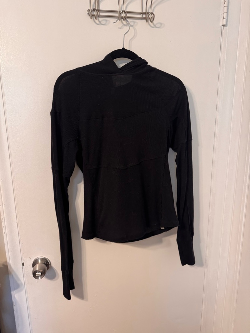 Free People Long-Sleeve Black Hooded Top - Women's Lightweight Layer